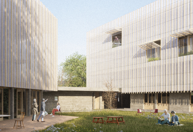 O objetivo do projeto era criar um espaço de interação para pessoas idosas (Imagem: projeto arquitetônico).