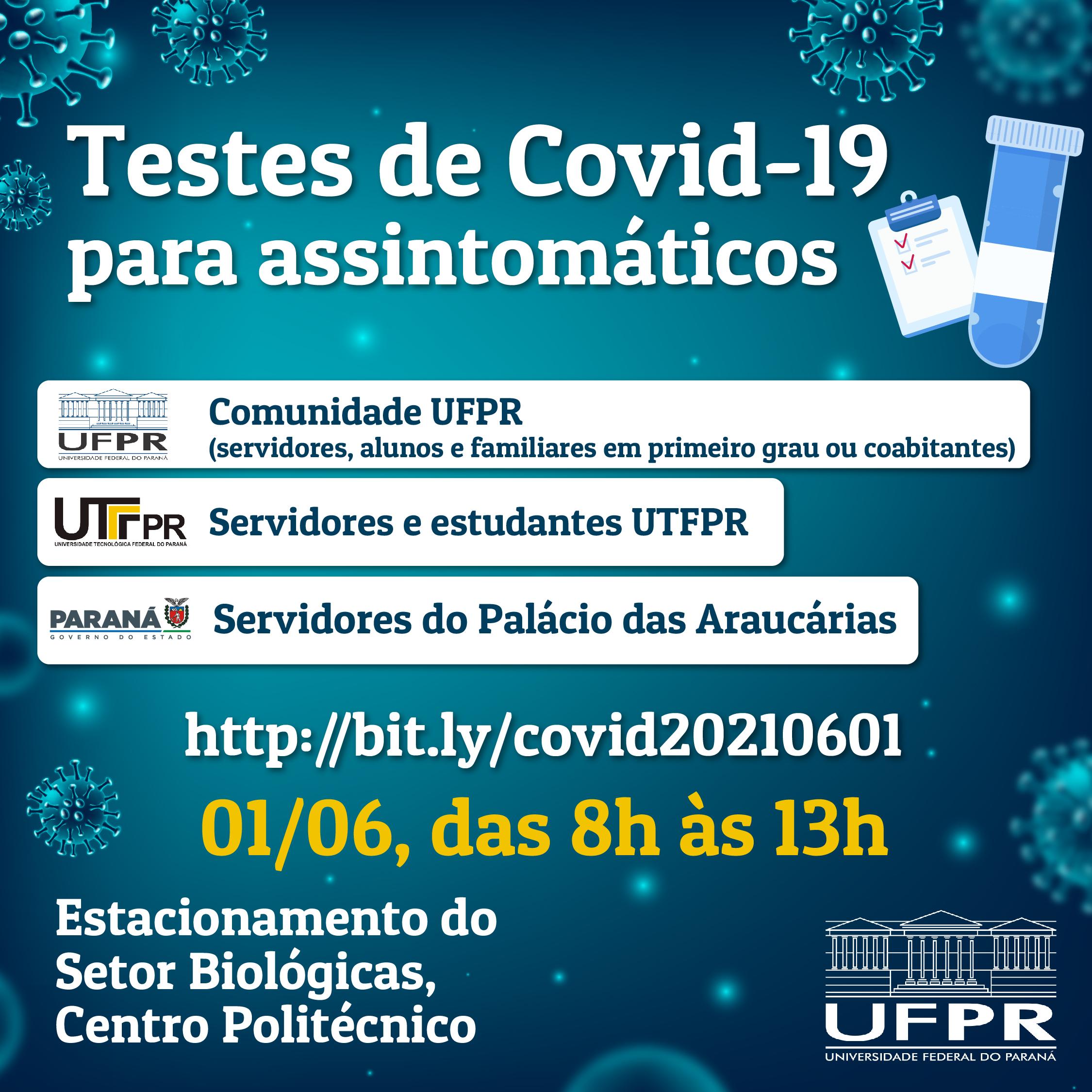 Dados do segundo evento de testagem realizado pela UFPR