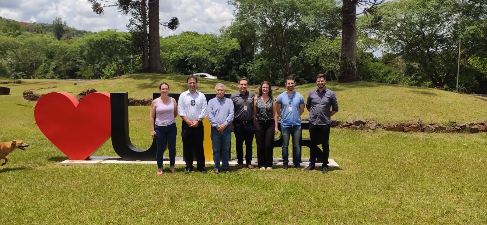 Tatiane Ghisi - UTFPR-FB; Mark Tollemache - Delegado da Receita Federal de Dionísio Cerqueira; Osvaldo Toshio - Delegado da Receita Federal de Foz do Iguaçu; Prof. André Zuber - UTFPR-FB; Prof. Tania Cassol - UTFPR-FB; Ronaldo Follmann – UTFPR-FB; Rodrigo Krefta - Krefta Tecnologia em Serviços.